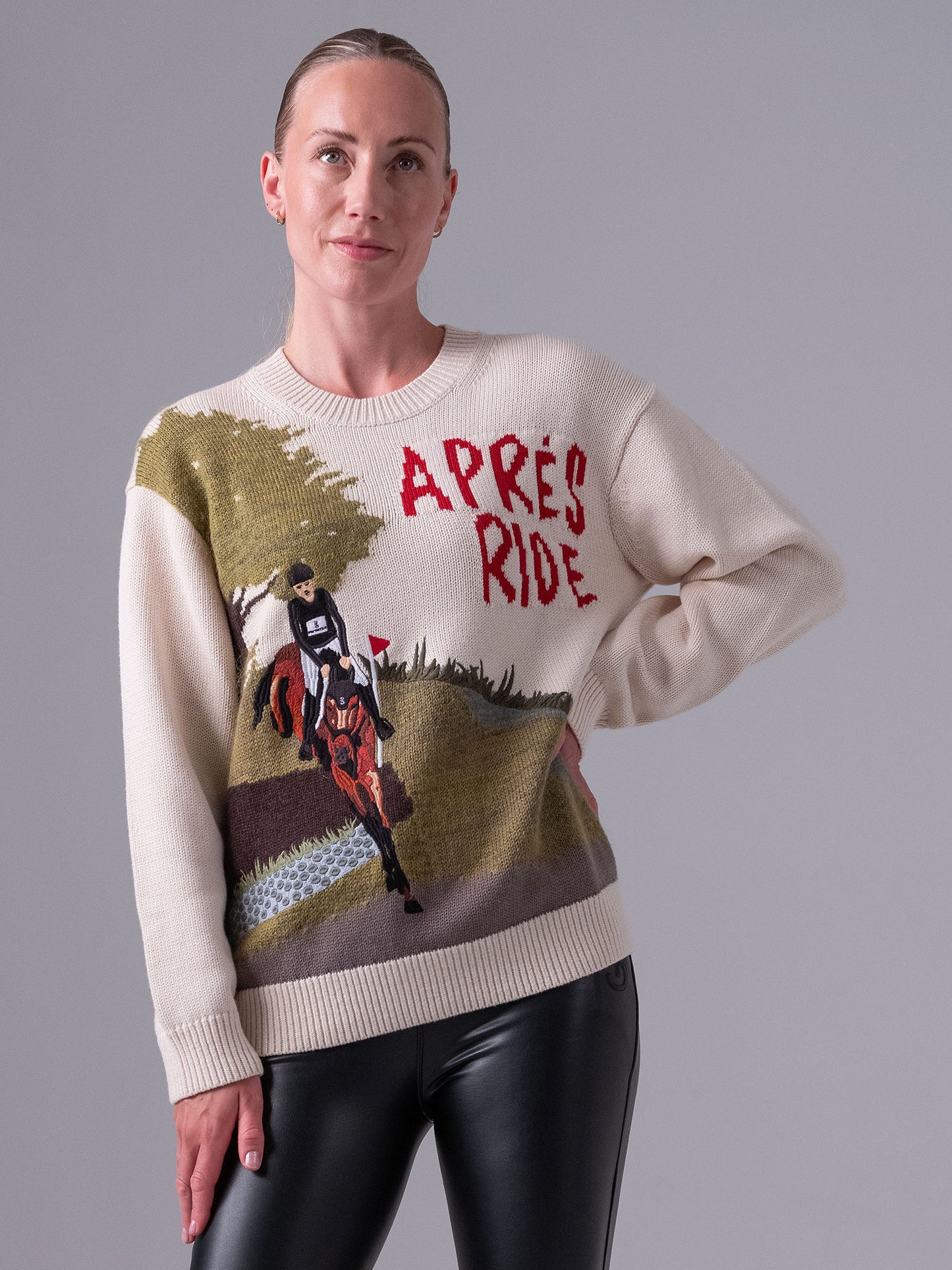 PSOS Apres Riding Knit Sweater, Off White