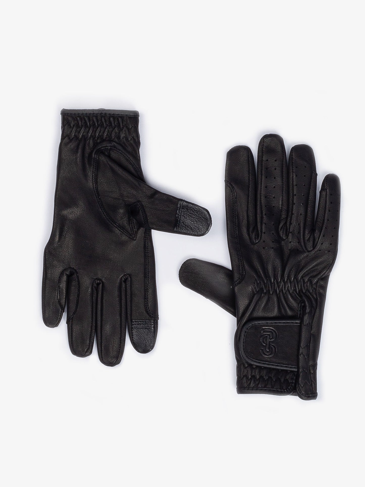 PSOS Leather Riding Gloves, Black