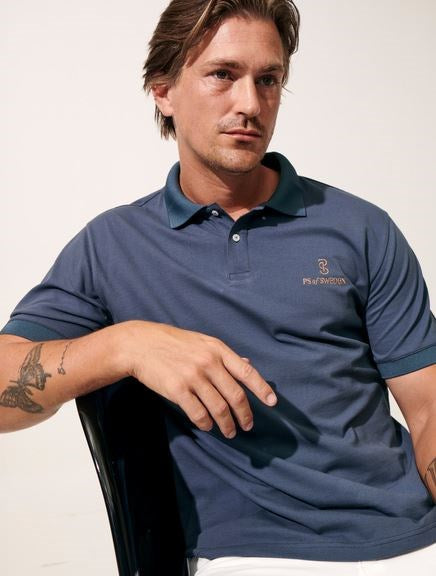 PSOS Lucas SS Pique Polo Mens, Storm Blue