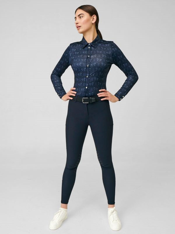 PSOS Estelle Running Horse L/S Shirt, Navy