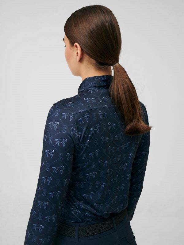 PSOS Estelle Running Horse L/S Shirt, Navy