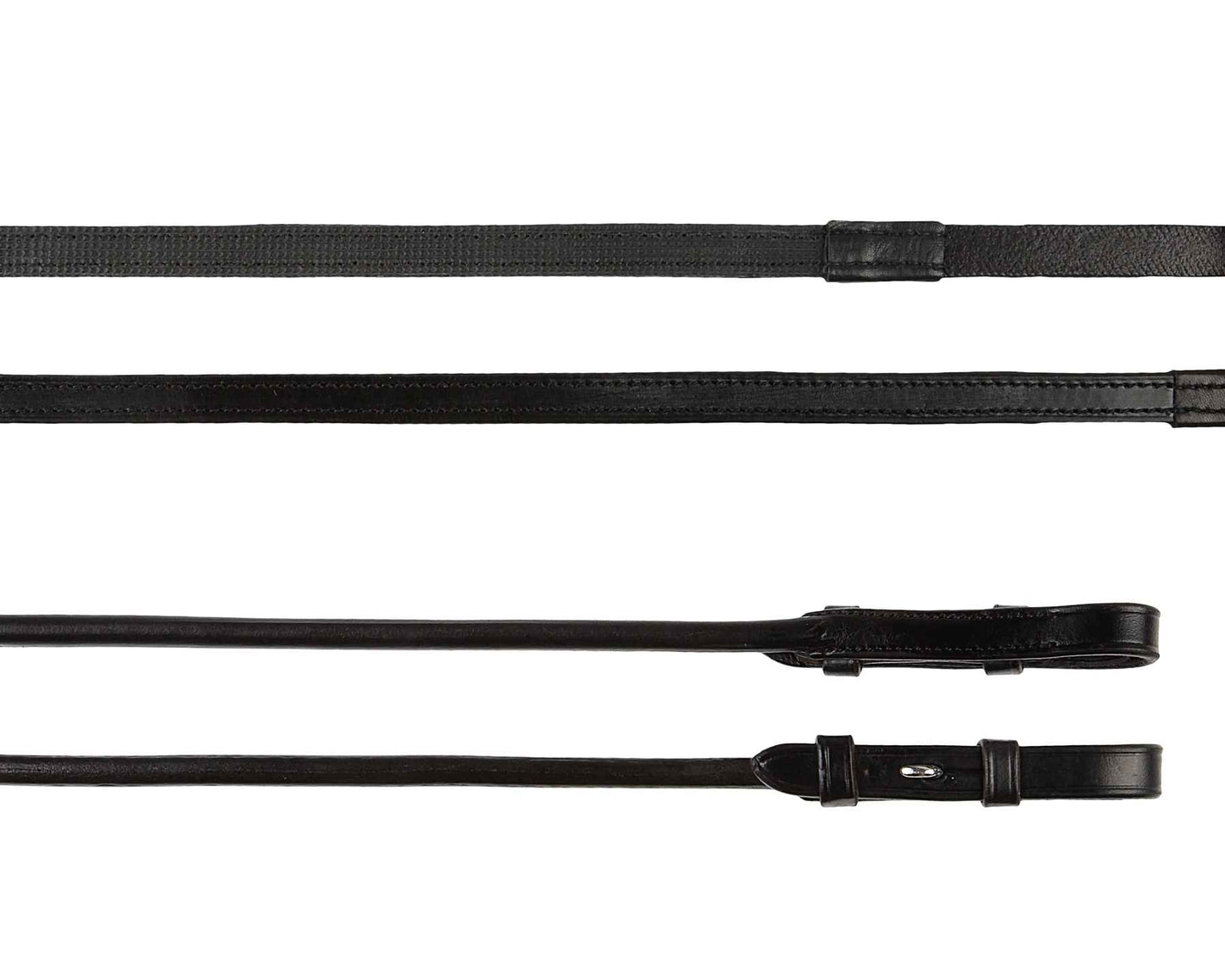 PSOS Reins Round Stitched 13mm Supergrip, Black