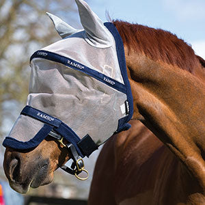 Rambo Flymask Plus Silver/Navy