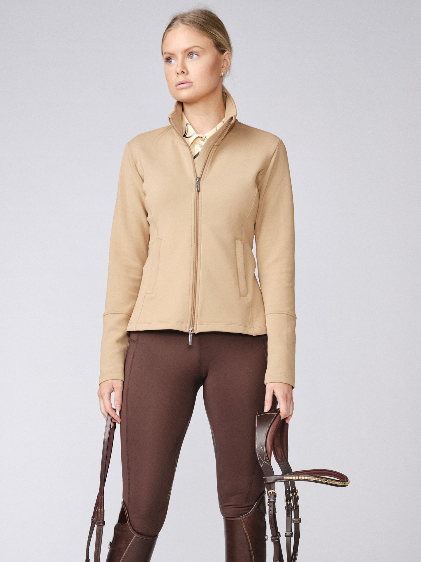 PSOS Fleur Zip Mid Layer, Camel