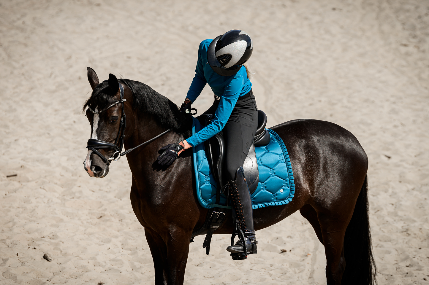 PSOS Dressage Pad, Ruffle Petrol Blue