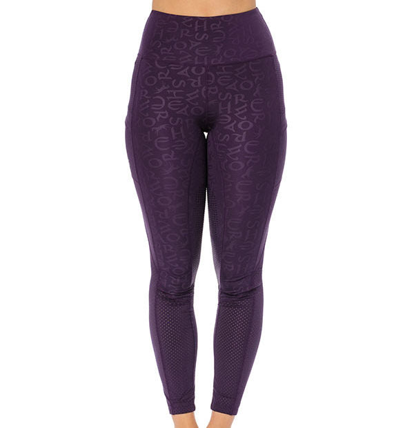 HW Monogram Riding Tights, Purple