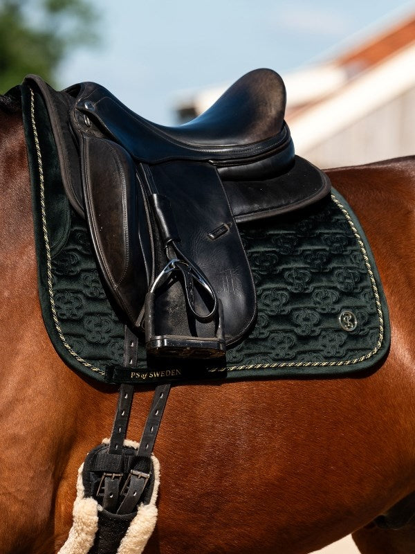 PSOS Dressage Pad Velvet Monogram, Midnight Green