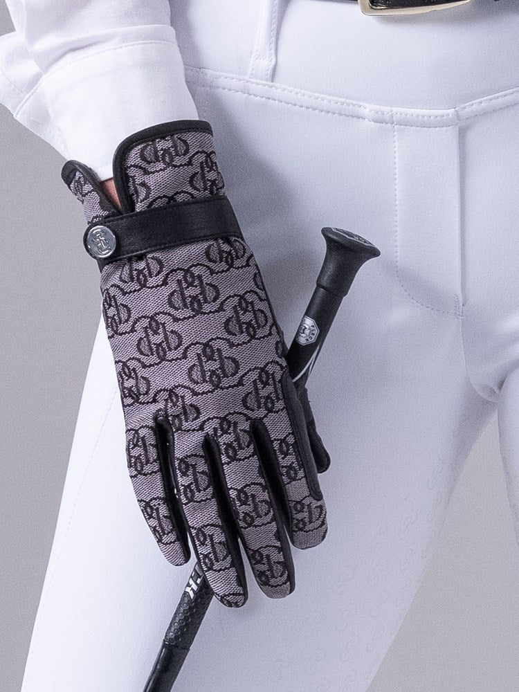 PSOS Monogram Riding Gloves, Black