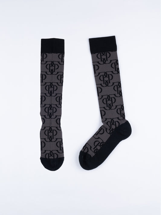 PSOS Monogram Socks, Mid Grey