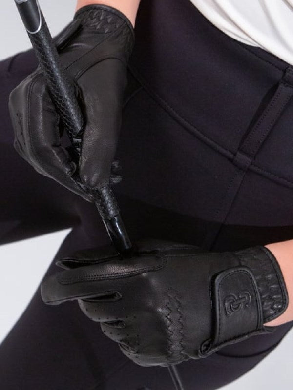 PSOS Soft Leather Riding Gloves, Black