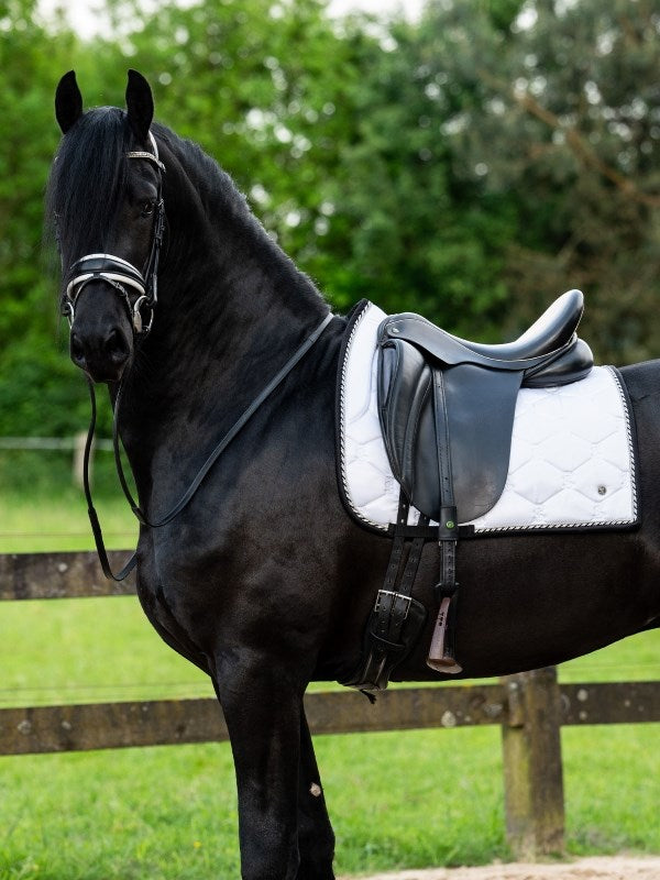 PSOS Dressage Pad Signature, White w/ Black Trim