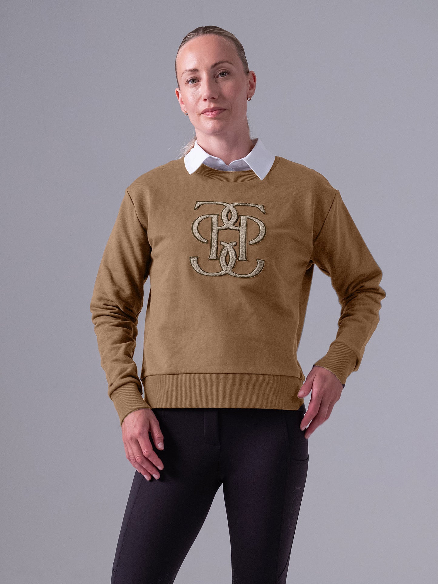 PSOS Karla Monogram Sweatshirt, Camel