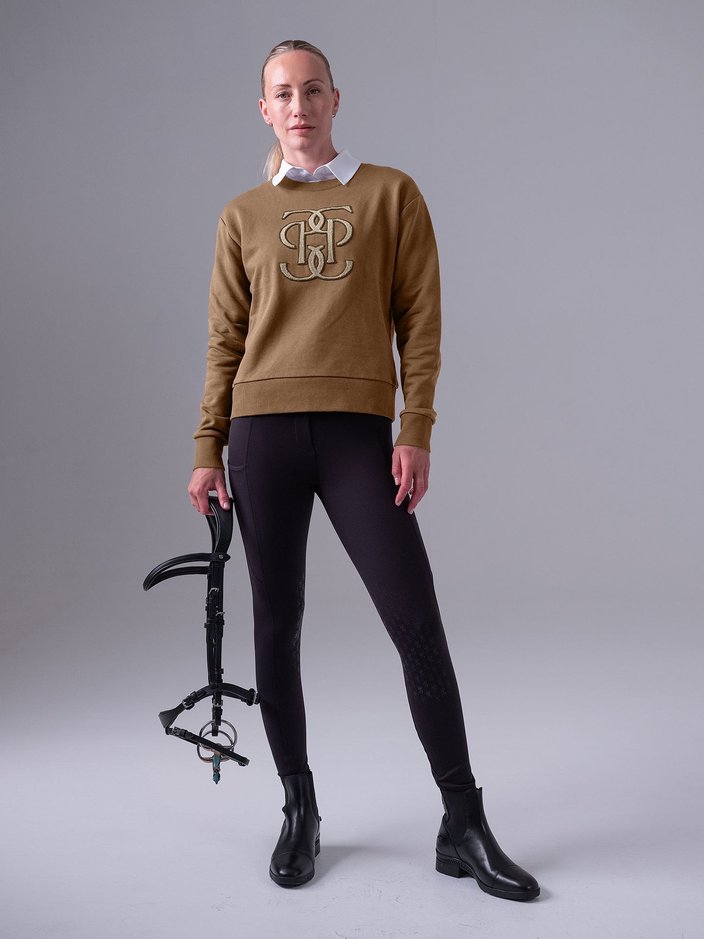 PSOS Karla Monogram Sweatshirt, Camel