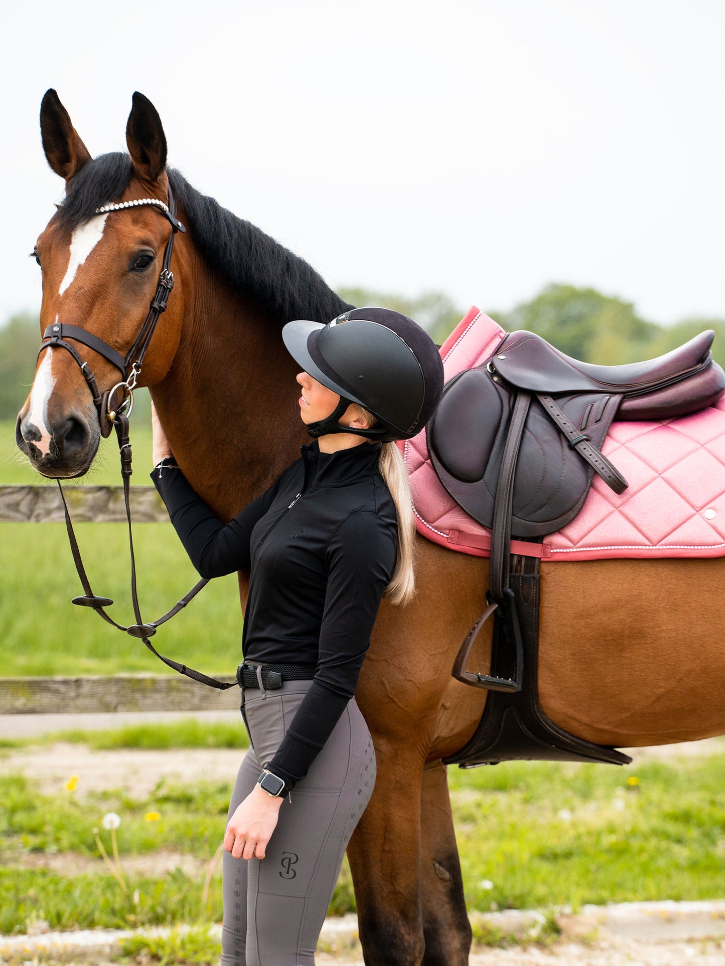 PSOS Jump Saddle Pad Floret, Faded Rose – Leader Equine