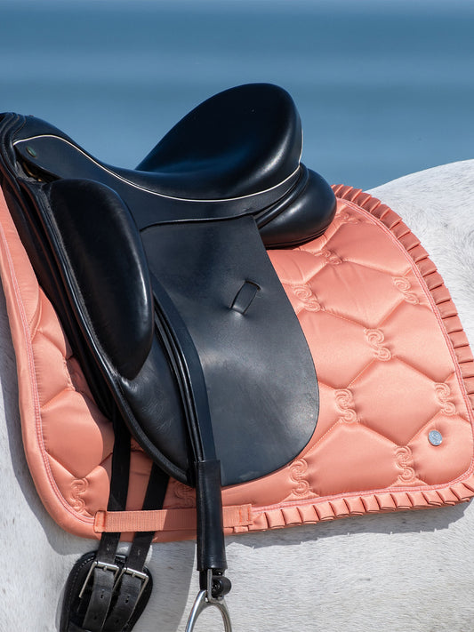 PSOS Dressage Saddle Pad Ruffle, Coral