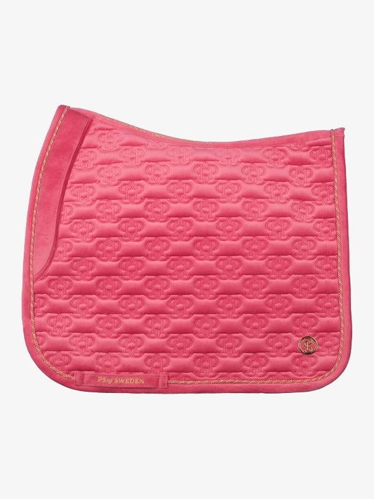 PSOS Dressage Pad Velvet Monogram, Scarlet Pink