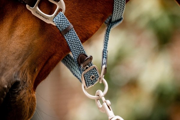 Horseware Signature Braided Headcollar, Blue Haze