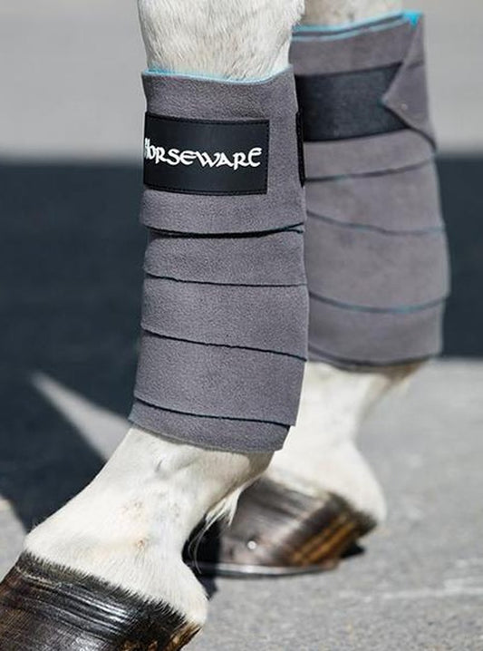 Horseware Fleece Bandages Charcoal/Aqua