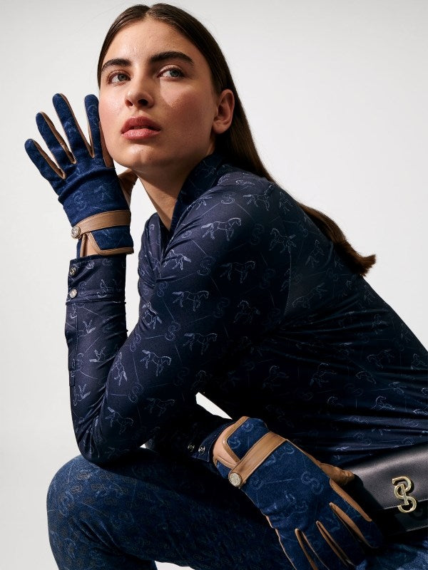 PSOS Running Horse Gloves, Denim